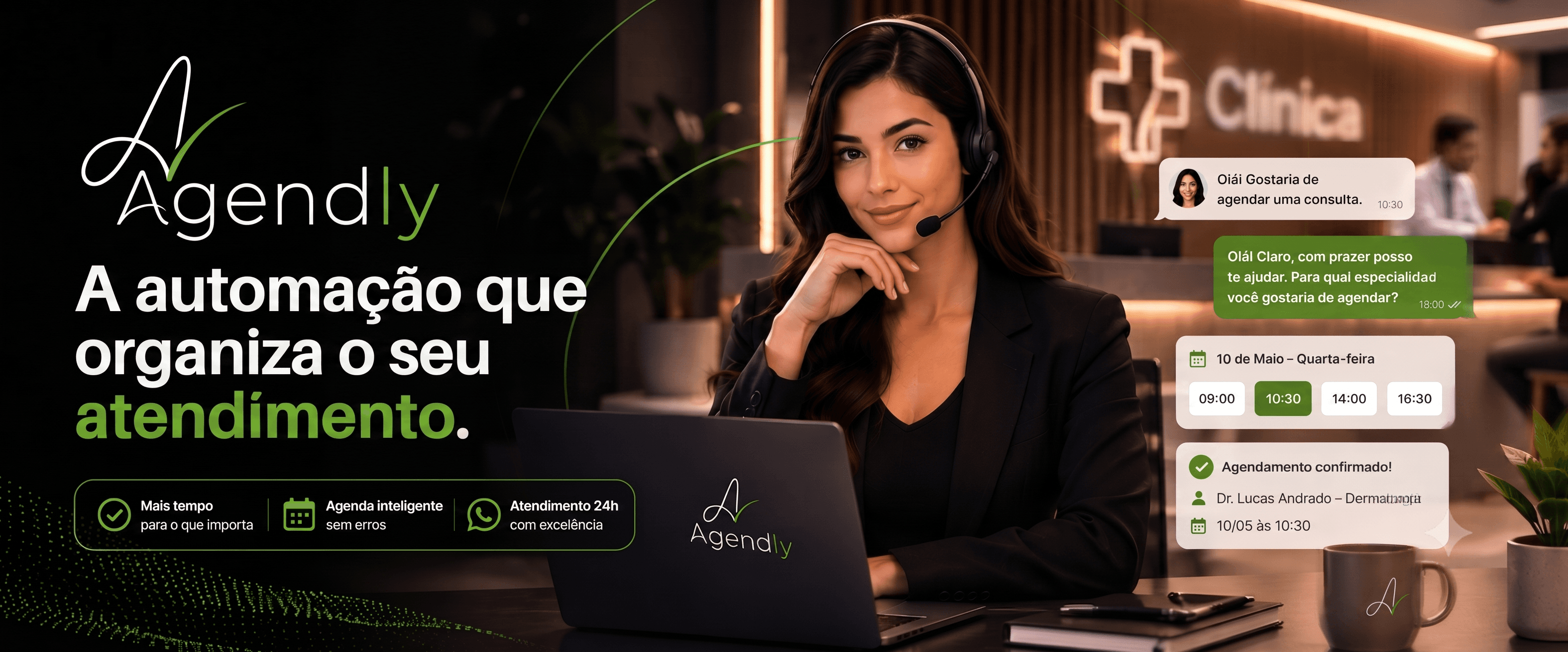 Agendly — a IA que organiza sua clínica